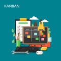 Kanban concept vector flat style design illustration