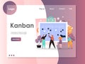 Kanban vector website landing page design template