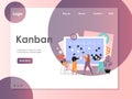 Kanban vector website landing page design template