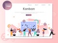 Kanban vector website landing page design template Royalty Free Stock Photo