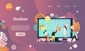 Kanban vector website landing page design template Royalty Free Stock Photo