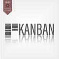 Kanban word vector illustration. Lean manufacturing tool icon.