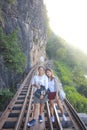 Women visit the Death Railway historical World War 2.