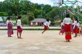 Group of students playing traditional game together Royalty Free Stock Photo