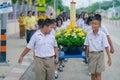 KANCHANABURI THAILAND - JULY 26 : Thai students in candle parade