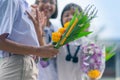 KANCHANABURI THAILAND - JULY 26 : Thai students in candle parade