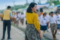 KANCHANABURI THAILAND - JULY 26 : Thai students in candle parade