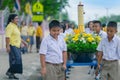 KANCHANABURI THAILAND - JULY 26 : Thai students in candle parade