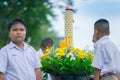 KANCHANABURI THAILAND - JULY 26 : Thai students in candle parade