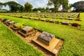 Kanchanaburi War Cemetery Don Rak, Graveyard for Soldiers and Captives Allied prisoners of World War II Royalty Free Stock Photo