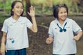 KANCHANABURI THAILAND - OCTOBER 5 : Unidentified Students and f