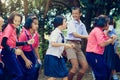 KANCHANABURI THAILAND - OCTOBER 5 : Unidentified Students and f Royalty Free Stock Photo