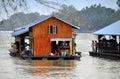 Kanchanaburi, Thailand: River Kwai Houseboats Royalty Free Stock Photo