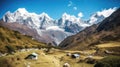 Kanchenjunga National Park of India, UNESCO heritage. AI generated.