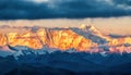 Kanchenjunga sunrise of Himalaya mountains in Shigatse city Tibet Autonomous Region, China Royalty Free Stock Photo
