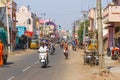 Kanchipuram, Tamil Nadu, India, March 19, 2015: People and transport in Indian street. Royalty Free Stock Photo