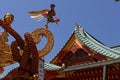 Kanda Myojin temple architectural detail and mikoshi