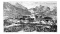 Kandahar capital city of province Afghanistan vintage engraving, in 1890s