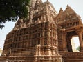 Kandariya Mahadeva Temple, Western Group of Temples, Khajuraho, Madhya Pradesh, India. it`s an UNESCO world heritage site Royalty Free Stock Photo