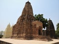 Kandariya Mahadeva Temple, Western Group of Temples, Khajuraho, Madhya Pradesh, India. it`s an UNESCO world heritage site Royalty Free Stock Photo