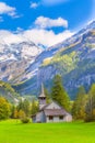 Kandersteg church, high mountains, Switzerland