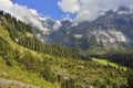 Kandersteg mountains area with Oeschinensee. Berner Oberland. Switzerland