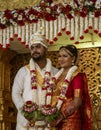 Kandy, Sri Lanka - 09-03-24 - Bride and Groom Portrait at Sri Lanka Hindu Wedding Royalty Free Stock Photo