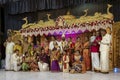 Kandy, Sri Lanka - 09-03-24 - Extended Family Portrait at Sri Lanka Hindu Wedding Royalty Free Stock Photo