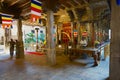 Interior of the temple of the Tooth Relic, famous temple housing tooth relic of the Buddha in Kandy, Sri Lanka. Royalty Free Stock Photo