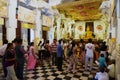 Pilgrims visit Temple of the Tooth Sri Dalada Maligawa in Kandy, Sri Lanka.