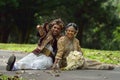 Kandy, Sri Lanka, November 10, 2015: Bride and groom wearing traditional dress Royalty Free Stock Photo