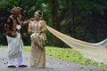 Kandy, Sri Lanka, November 10, 2015: Bride and groom wearing traditional dress Royalty Free Stock Photo