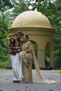 Kandy, Sri Lanka, November 10, 2015: Bride and groom wearing traditional dress