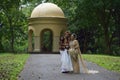 Kandy, Sri Lanka, November 10, 2015: Bride and groom wearing traditional dress Royalty Free Stock Photo