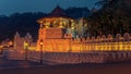 Kandy, Sri Lanka: Temple of the Tooth at night Royalty Free Stock Photo