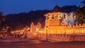 Kandy, Sri Lanka: Temple of the Tooth at night Royalty Free Stock Photo