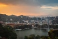 kandy sri lanka view from the hill over the all city at sunset Royalty Free Stock Photo