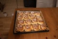 Kanelbullar, swedish cinnamon buns. Baking homemade Cinnamon buns for October 4, Swedish Cinnamon bun day.