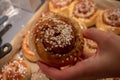 Kanelbullar, swedish cinnamon buns. Baking homemade Cinnamon buns for October 4, Swedish Cinnamon bun day.