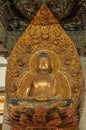 Golden Bhudda in Byodo-in Buddhist temple in Kaneohe, Oahu, Hawaii, USA