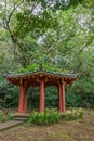 Meditation pavilion outside Byodo-in Buddhist temple in Kaneohe, Oahu, Hawaii, USA