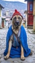 A Kangal Dog in old Turkish clothes generative AI