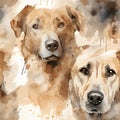 Kangal Shepherd watercolor dog pattern, AI Generated