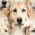 Kangal Shepherd watercolor dog pattern, AI Generated