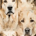 Kangal Shepherd watercolor dog pattern, AI Generated