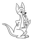 Kangaroo animal coloring pages cartoon