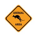 Kangaroo animal warning traffic sign design vector illustration Royalty Free Stock Photo