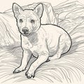 Kangaroo From Australia - A Drawing Of A Dog Lying On A Blanket Royalty Free Stock Photo