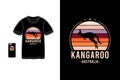 Kangaroo silhouette t shirt mockup typography