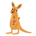 Kangaroo and baby kangaroo animal cartoon character vector illustration